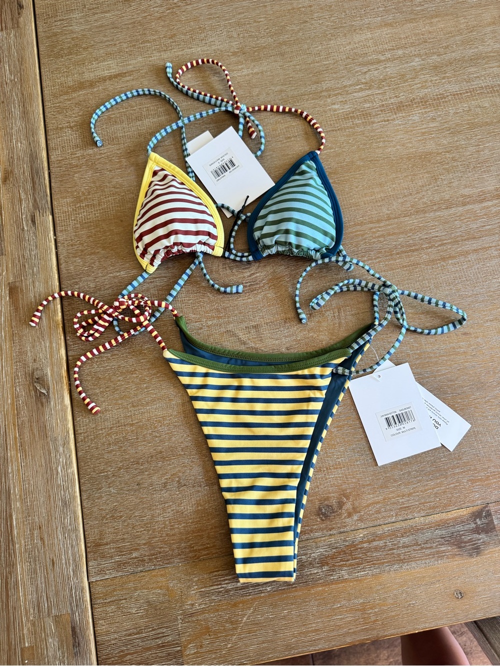 With Jean Juni Stripe Bikini Set